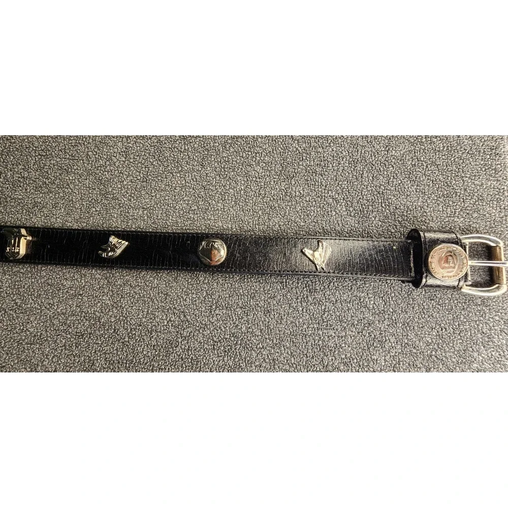 Vtg Navajo Trading Co Black Leather Navajo Belt Buffalo Nickels Size‎ 32